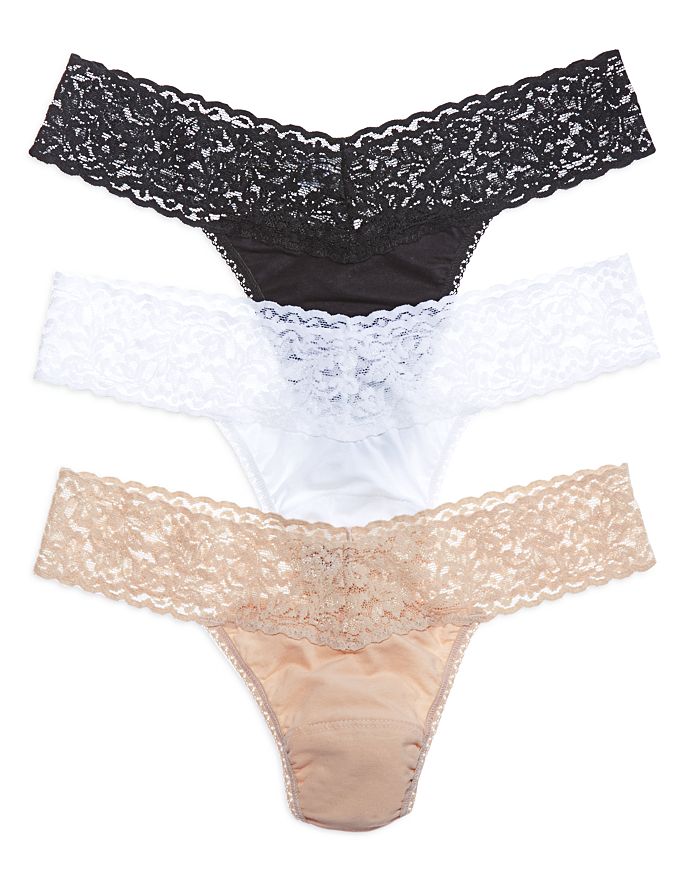 Hanky Panky Cotton With A Conscience Low-rise Thongs, Set Of 3 In Multi
