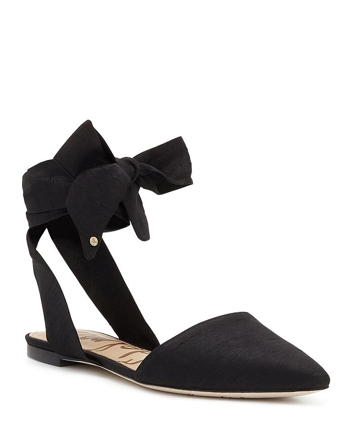 Sam Edelman Brandie Silk Ankle Tie Pointed Toe Flats Bloomingdale s