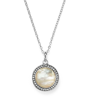 Ippolita Stella Lollipop Pendant Necklace in Mother-of-Pearl Doublet with Diamonds in Sterling Silve