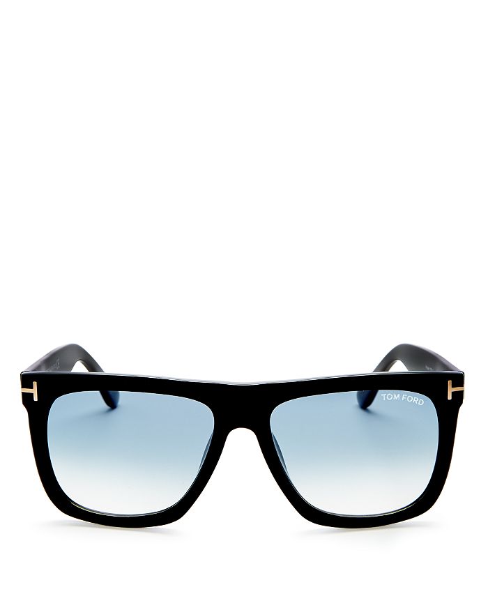 Tom Ford Morgan Square Sunglasses, 55mm In Black/blue Gradient