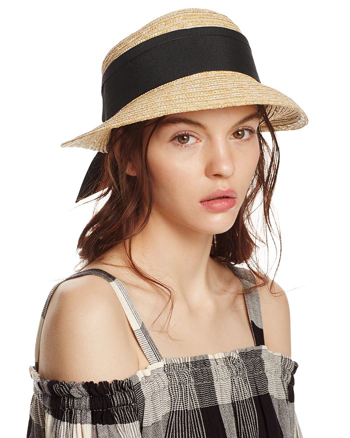 AQUA Straw Cloche Hat with Bow Back - 100% Exclusive | Bloomingdale's