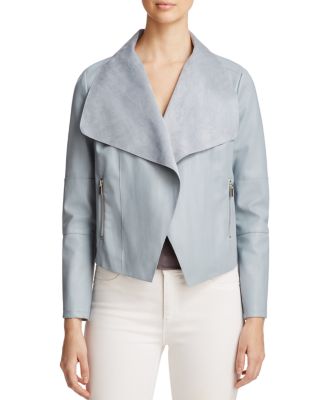Bagatelle Draped Faux Leather Jacket Toasted Almond Web Id
