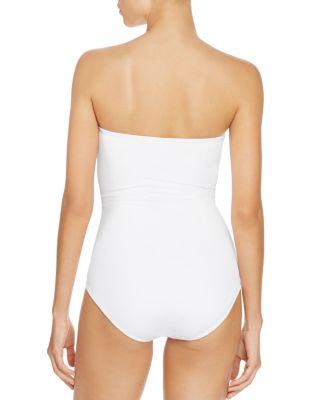 white bandeau swimming costume