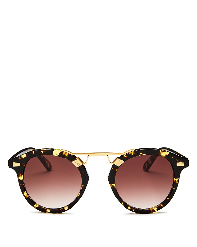 Krewe Stl Ii 24k Gradient Round Sunglasses, 48mm In Zulu/black Gradient