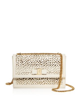 Salvatore Ferragamo Ginny Perforated Leather Crossbody