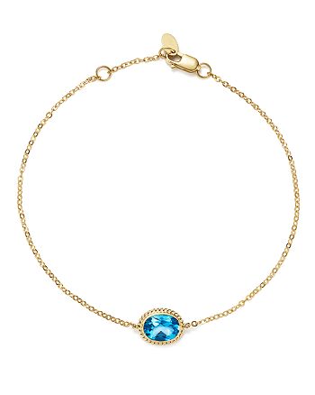 Bloomingdale's - Blue Topaz Oval Bracelet in 14K Yellow Gold - 100% Exclusive