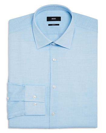 BOSS Jenno Micro Textured Solid Slim Fit Dress Shirt | Bloomingdale's
