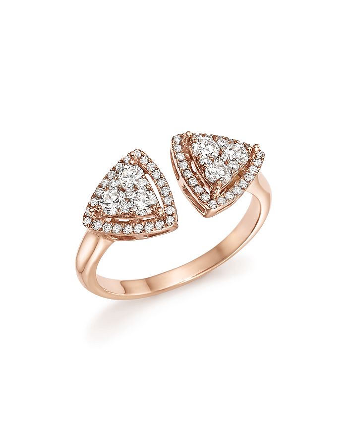 Bloomingdale's Diamond Geometric Open Cluster Ring In 14k Rose Gold, .65 Ct. T.w. - 100% Exclusive In White/rose