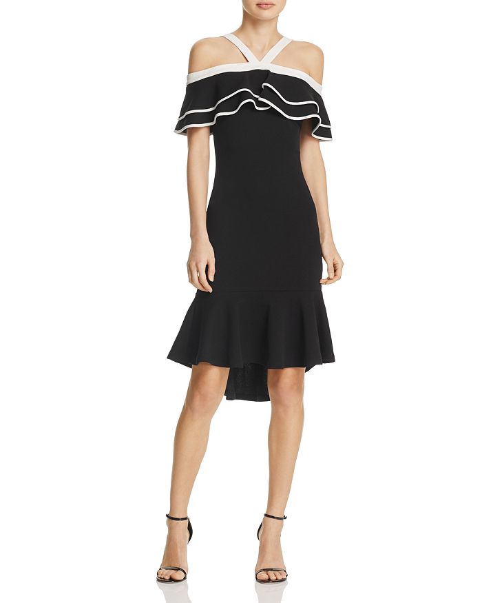 AQUA Cold-Shoulder Ruffle Dress - 100% Exclusive | Bloomingdale's