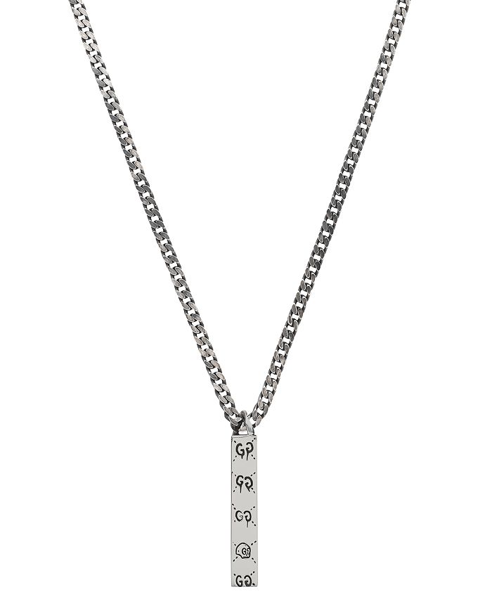 GUCCI Sterling Silver Gucci Ghost Pendant Necklace, 19.7",YBB45531400100U