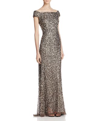 adrianna papell sequin gown