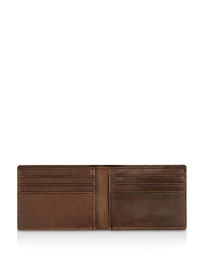 Shop Shinola Slim Navigator Distressed Leather Bi Fold Wallet In Medium Brown