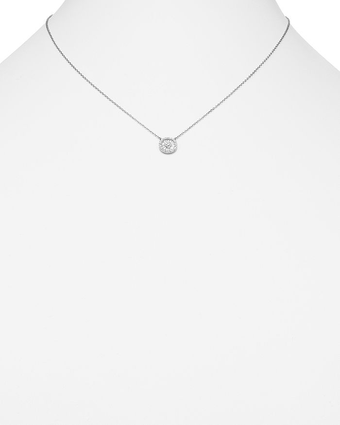 Shop Bloomingdale's Diamond Round And Baguette Cluster Pendant Necklace In 14k White Gold, 0.30 Ct. T.w. - 100% Exclusiv