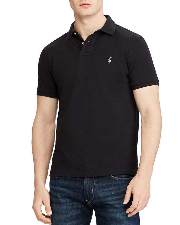 Shop Polo Ralph Lauren Custom Slim Fit Mesh Polo Shirt In Polo Black
