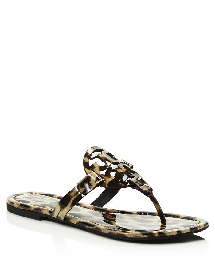 Tory Burch Women's Miller Leopard Print Thong Sandals | Bloomingdale's