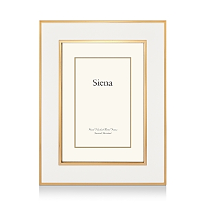 Siena White Enamel With Gold Frame, 5 X 7