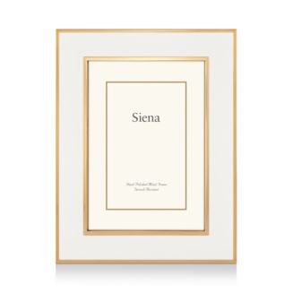 Siena White Enamel with Gold Frame, 5x7