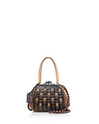 Coach 1941 Frame Bag with Kisslock in Black Smooth Leather