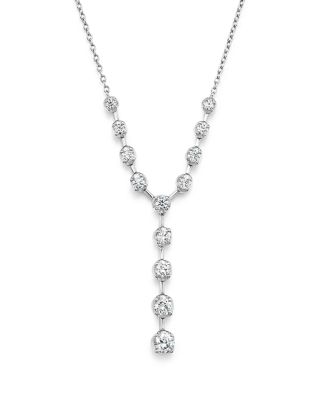 Bloomingdale's Diamond Y Necklace In 14K White Gold, .50 Ct. T.w. - 100 ...