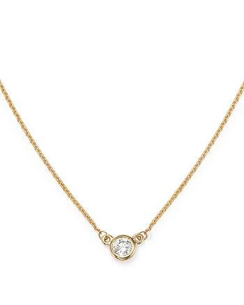 Bloomingdale's - Diamond Bezel Set Pendant Necklace in 14K Yellow Gold, .15 ct. t.w. - 100% Exclusive