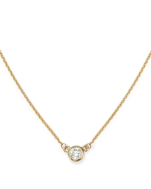 Diamond Bezel Set Pendant Necklace in 14K Yellow Gold,.15 ct. t.w. - 100% Exclusive