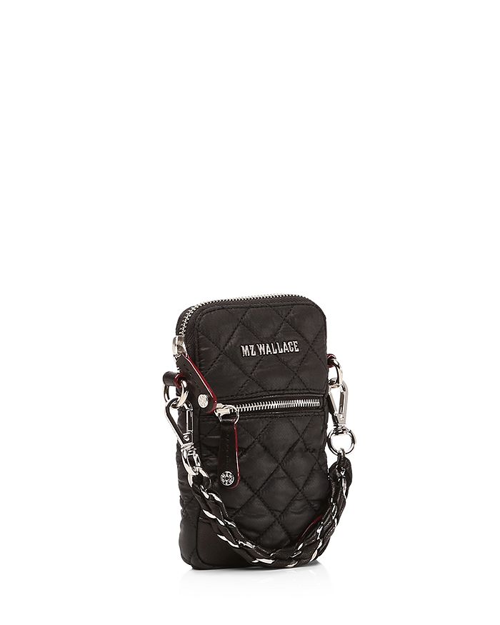 Mz Wallace Micro Crosby Quilted Crossbody In Black W Silver Hardware ...