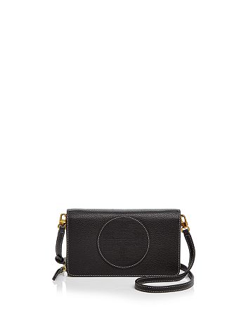 Tory Burch Perforated Logo Flat Leather Wallet Crossbody | Bloomingdale's