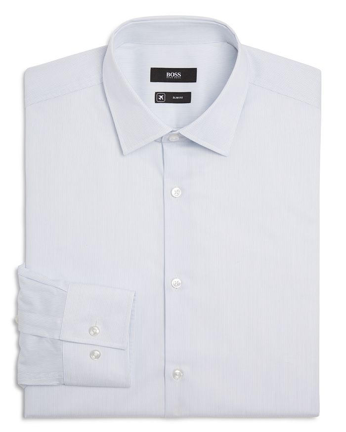 BOSS Jenno Hairline Stripe Slim Fit Fresh Active Dress Shirt 100 Exclusive Bloomingdale s