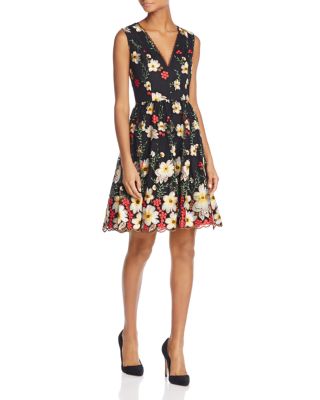 Alice and Olivia Alice + Olivia Becca Floral Fit-and-Flare Dress |  Bloomingdale's Women
