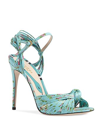 Gucci Women's Leather Knotted High-Heel Sandals | Bloomingdale's