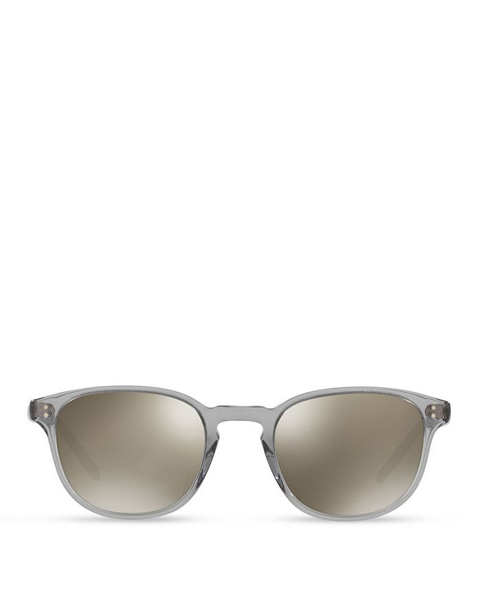 Oliver Peoples Fairmont Round Mirrored Sunglasses, 49mm In Workman Grey/grey Goldtone
