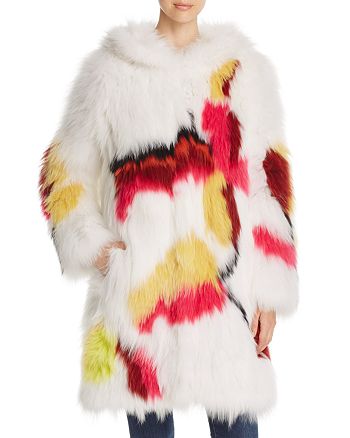 Maximilian Furs Floral Fox Fur Coat | Bloomingdale's