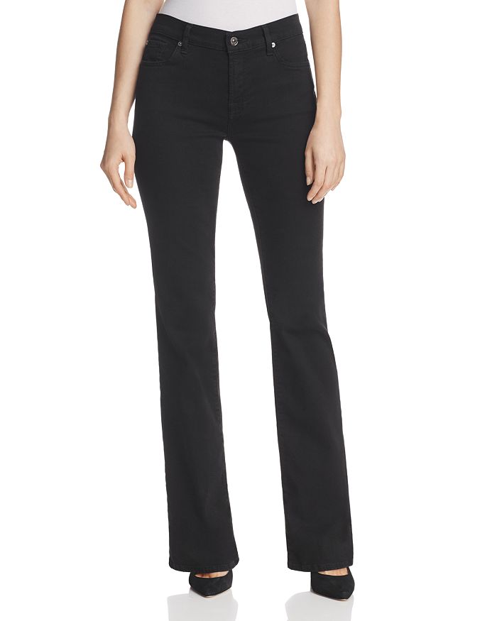 7 For All Mankind Illusion Bootcut Cropped Jeans In Black