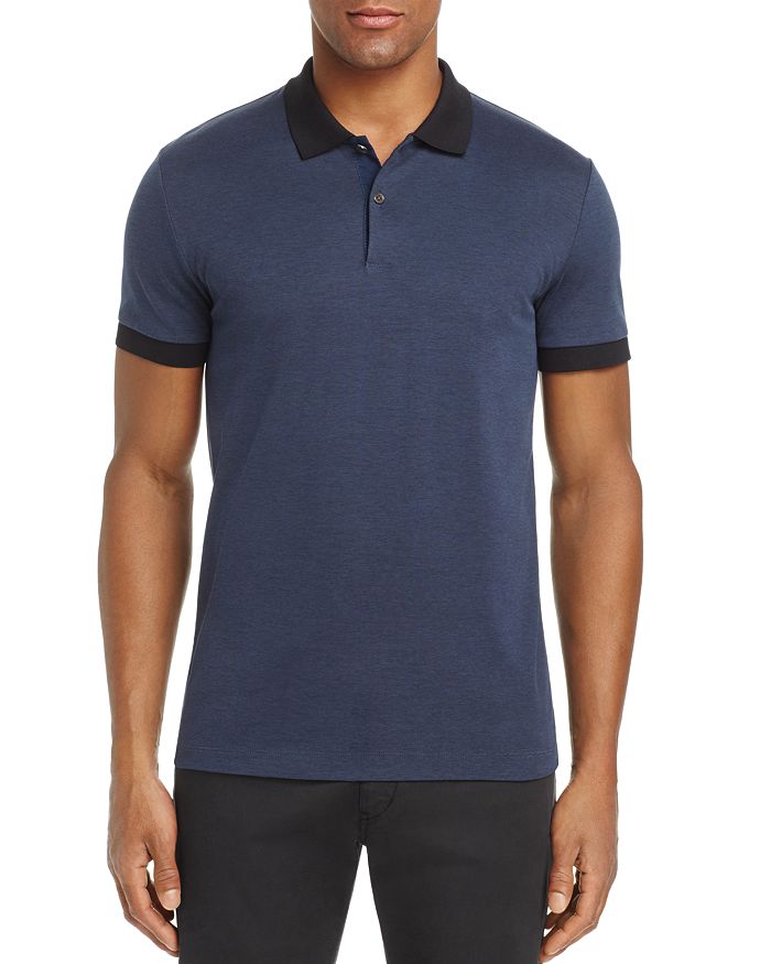 Theory Contrast Trim Pique Slim Fit Polo Shirt | Bloomingdale's