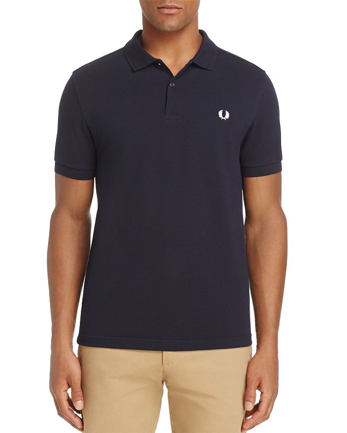 Fred Perry Slim Fit Pique Polo Shirt In Navy