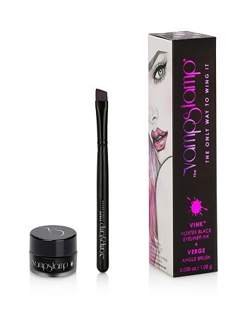 The Vamp Stamp - Vink Vortex Black Liquid Eyeliner Ink & Verge Angle Eyeliner Brush