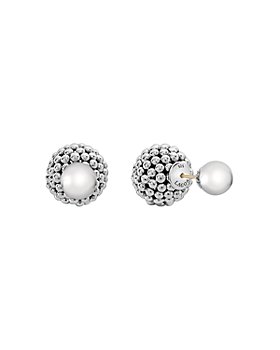 LAGOS - Sterling Silver Signature Caviar Bead Front-Back Stud Earrings