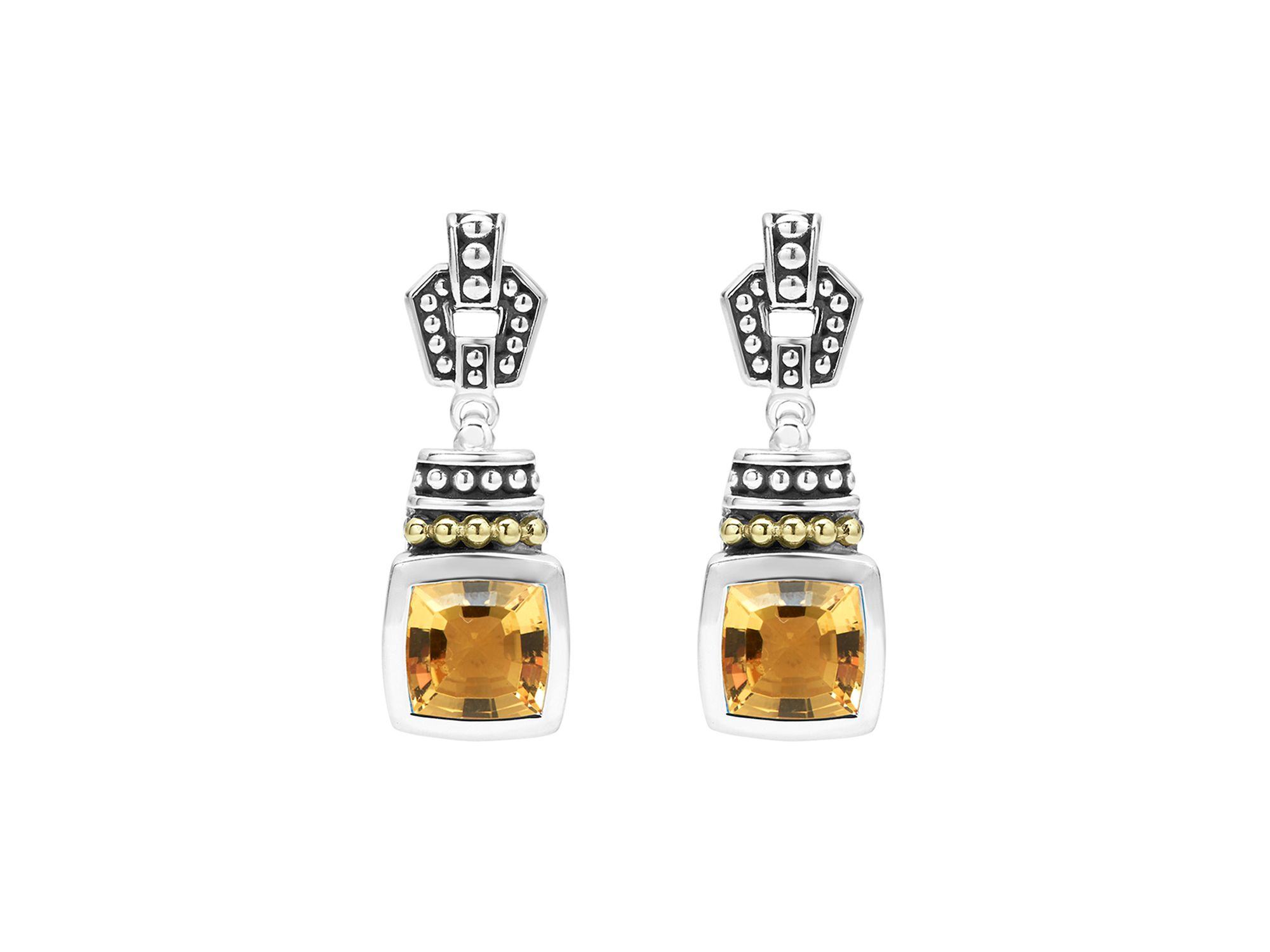 18K Gold & Sterling Silver Rittenhouse Citrine Drop Earrings — Image 3