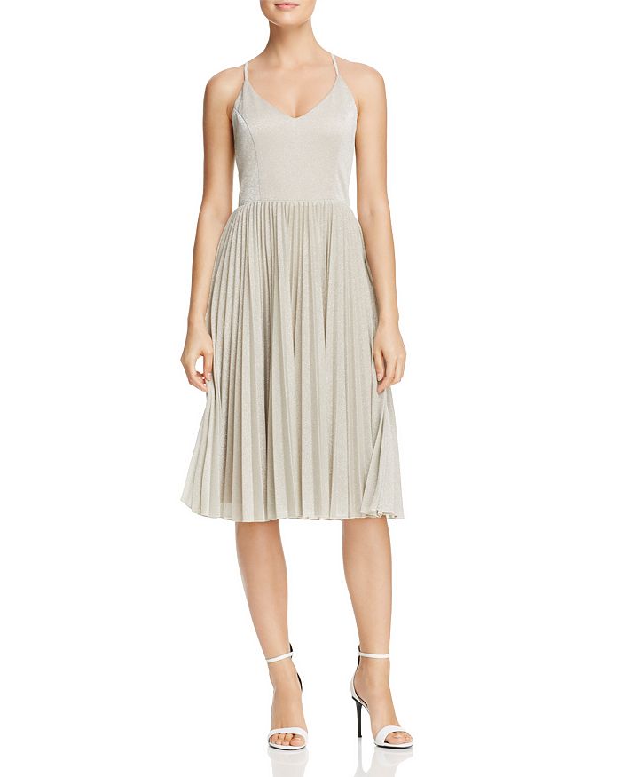 Adelyn Rae Jolene Pleated Fit and Flare Dress Bloomingdale s