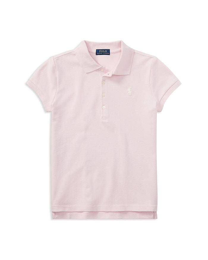 Ralph Lauren Polo  Girls' Mesh Knit Polo - Little Kid In Hint Of Pink
