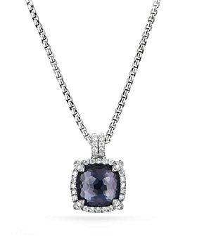 David Yurman - Sterling Silver Châtelaine Pavé Bezel Pendant Necklace with Gemstones & Diamonds, 11mm
