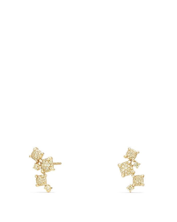 DAVID YURMAN PETITE CHATELAINE CLIMBER EARRINGS WITH YELLOW DIAMONDS IN 18K GOLD,E13517D88AYD