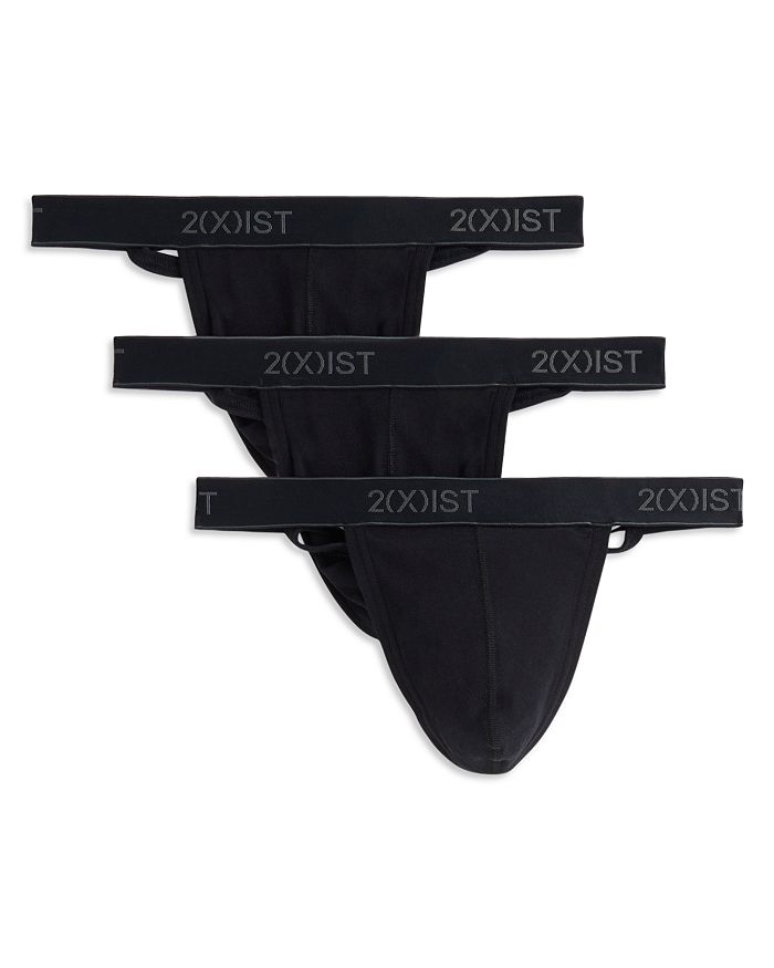 2(x)ist Cotton Thong, Pack Of 3 In Beetroot/black/angle Blue