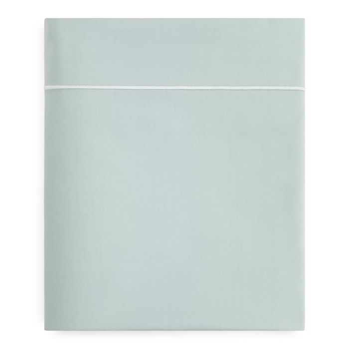 Anne De Solene Vexin Flat Sheet, Full/queen In Cumulus Blue