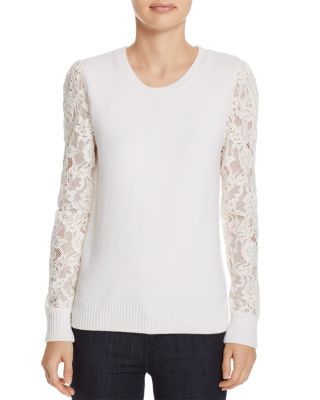 Rebecca Taylor Grey LACE popular SLEEVE PULLOVER