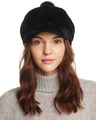 faux fur newsboy hat