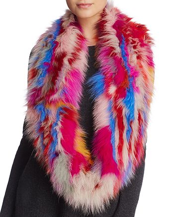 Jocelyn Knitted Fox Fur Sections Infinity Scarf Bloomingdale S