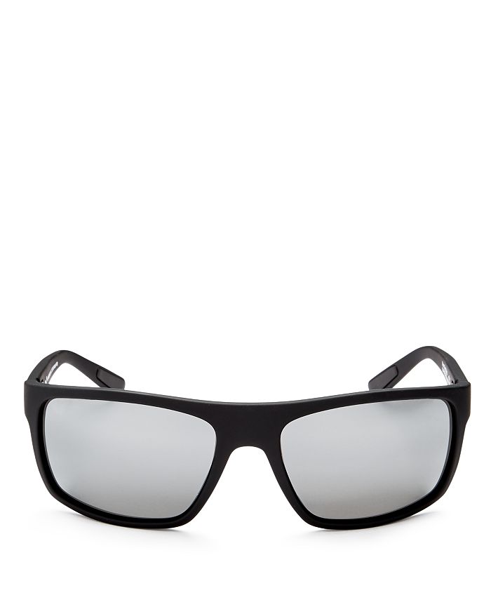 Maui Jim Men's Kanaio Coast Polarized Mirrored Wrap Sunglasses, 63mm In Matte Black