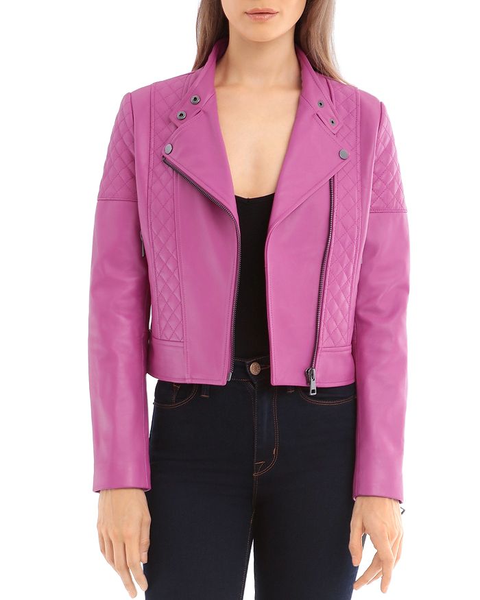 Bagatelle pink leather jacket discount