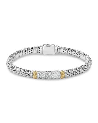 LAGOS - 18K Gold & Sterling Silver Diamond Lux Pav&eacute; Station Bracelet, 6mm